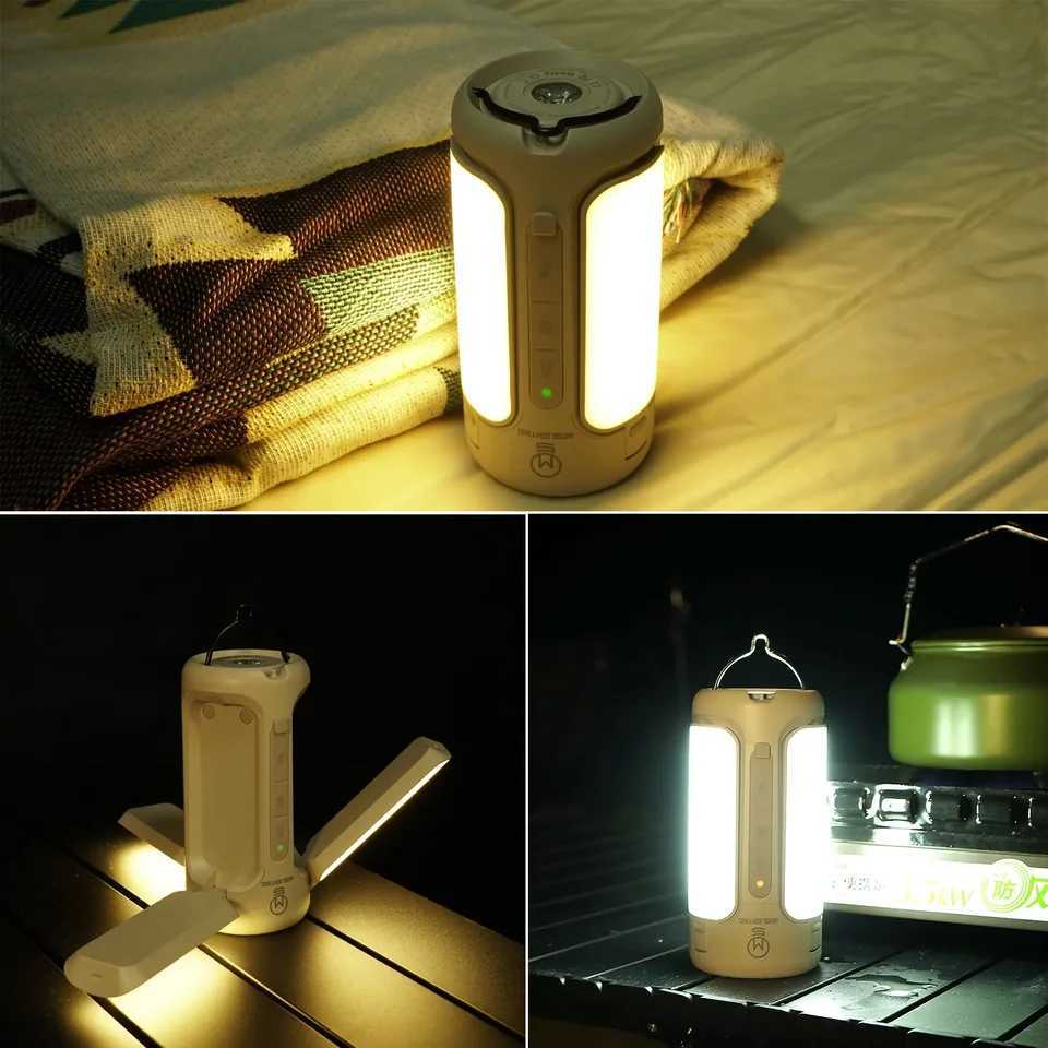 MOSLIGHTING Camping Lantern with Wireless Speaker Portable Flashlights Outdoor Rechargeable Foldable Hanging Tent Lamp M251115