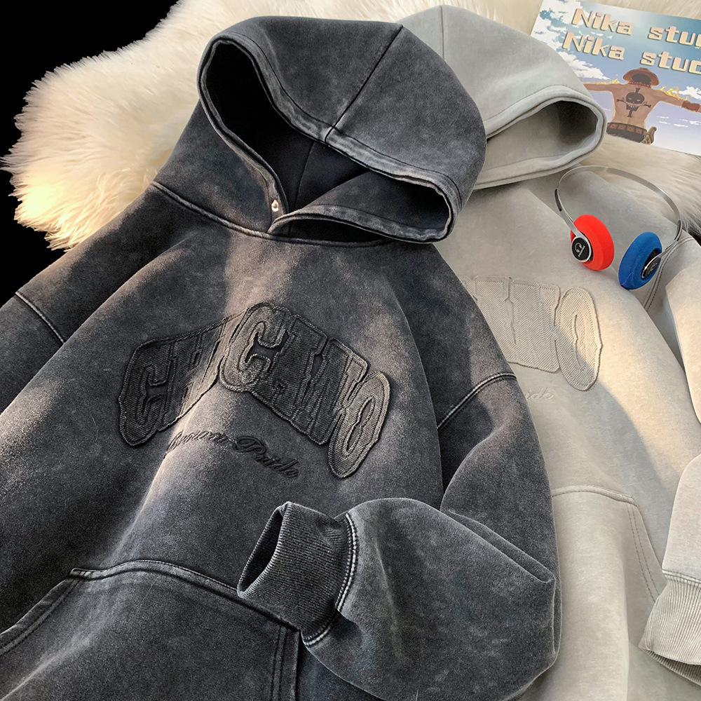 Y2k Gothic Pattern Embroidered Hoodie Womens Punk Oversized Sportswear Street Clothing Casual Hoodie Zipper240807