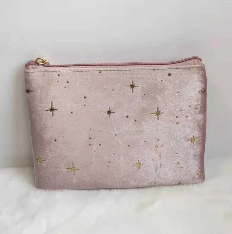 High quality womens handbag Star solid color Veet small portable storage bag large capacity Veet travel makeup bagXJ250415