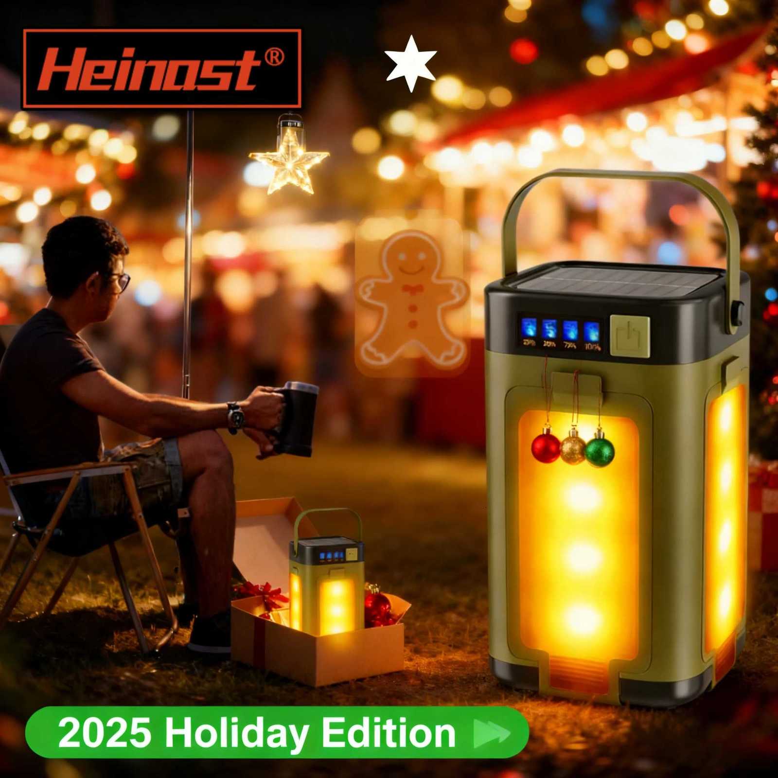 Solar Foldable Camping Light Solar/USB-C Rechargeable Hanging Tent LightIdeal for Outdoor Enthusiasts Festival Christmas Gift M251115