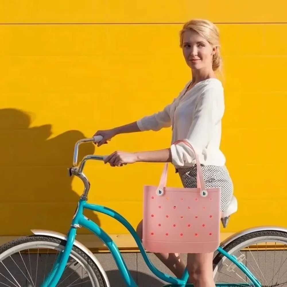 Fashionable rubber beach bag waterproof large capacity pool party picnic handbag summer storage bag womens storage bag W250415