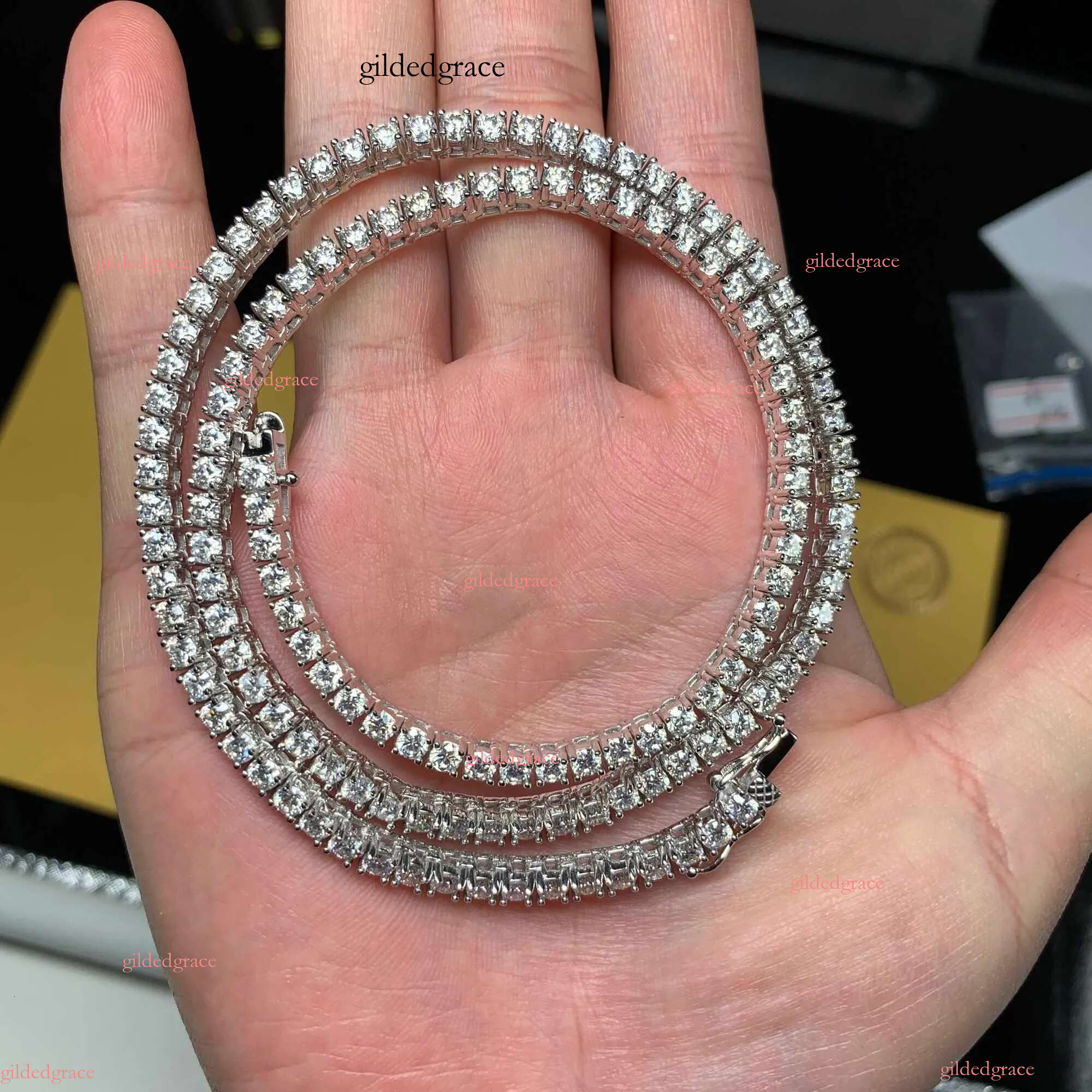 Wholesale Hip Hop Jewelry Fashion Iced Out Sier Hip hop 2mm-6.5mm Zircon Moissanite Dia Tennis Chain CZ Necklace Fashionable man For Men Women