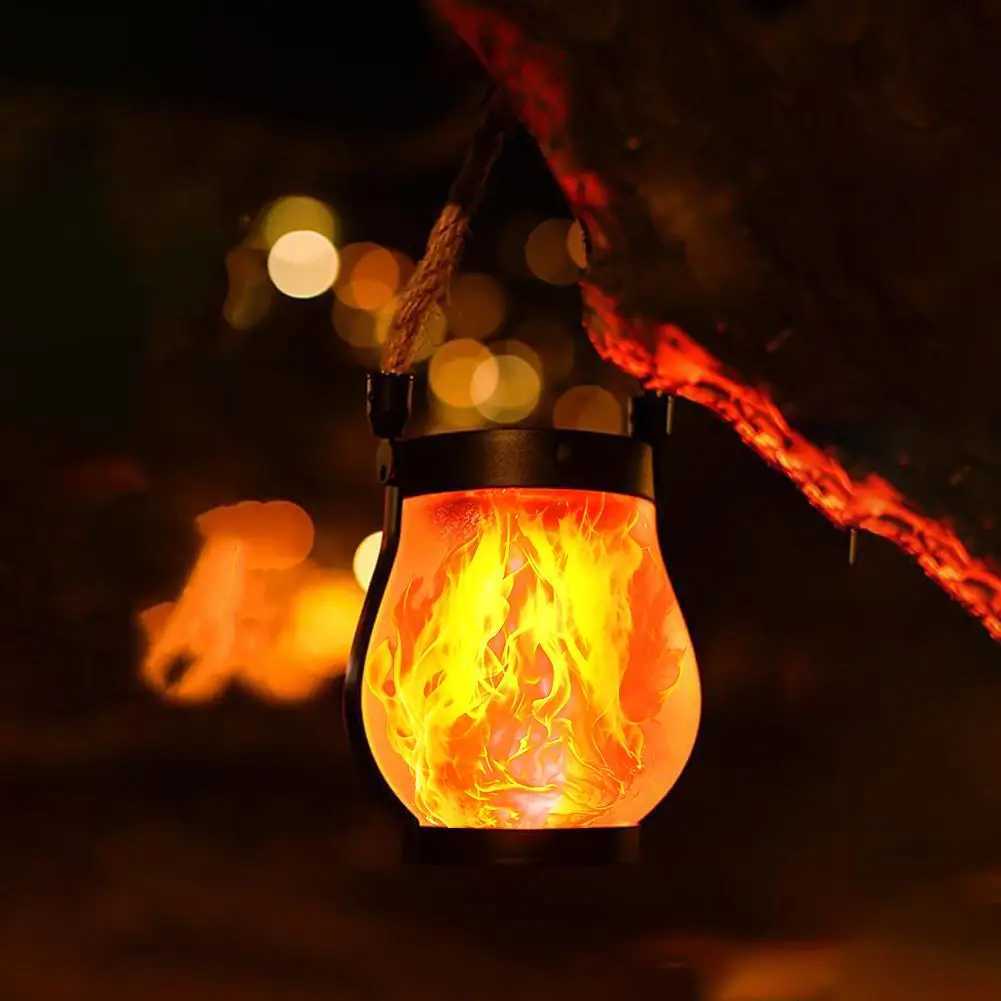 Solar Flame Lights Outdoor Waterproof Garden Lights with Flickering Flame Effect Solar Powered Lantern for Yard Camping Decor M251115