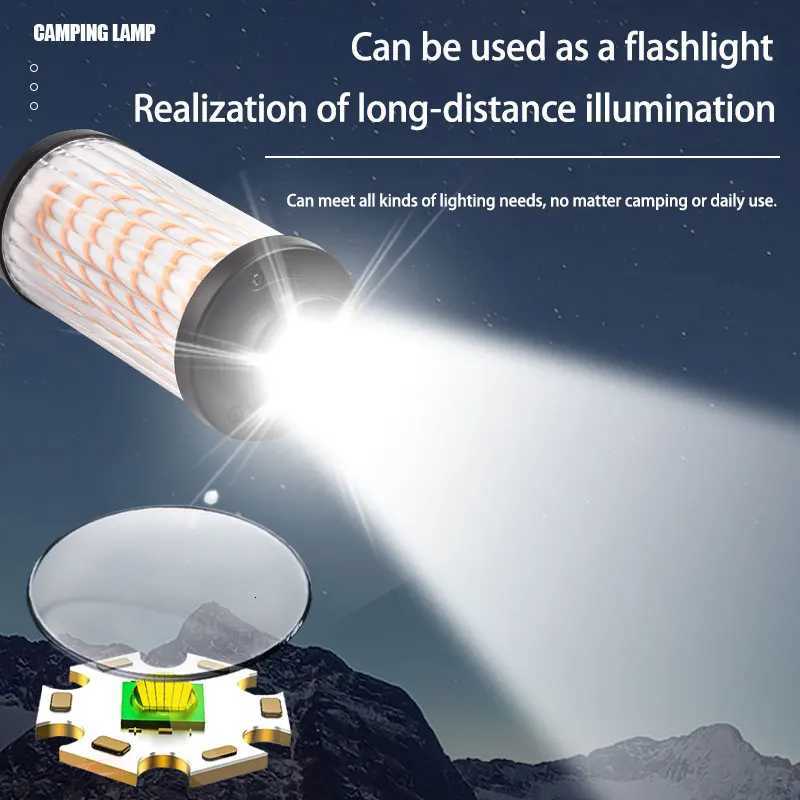 Outdoor Retro LED Camping Lamp 2600mAh Rechargeable Flashlight 4 Lighting Portable Home Adventure Tent Emergency Light With Hook M251115