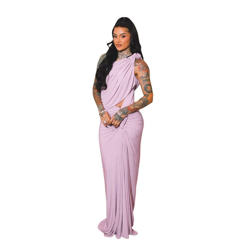 Women's Wear Spring/Summer New Women's Clothing Sweet And Fresh Fake Two Irregular Twisted Shoulder Sleeveless Open Umbilical Long Skirts