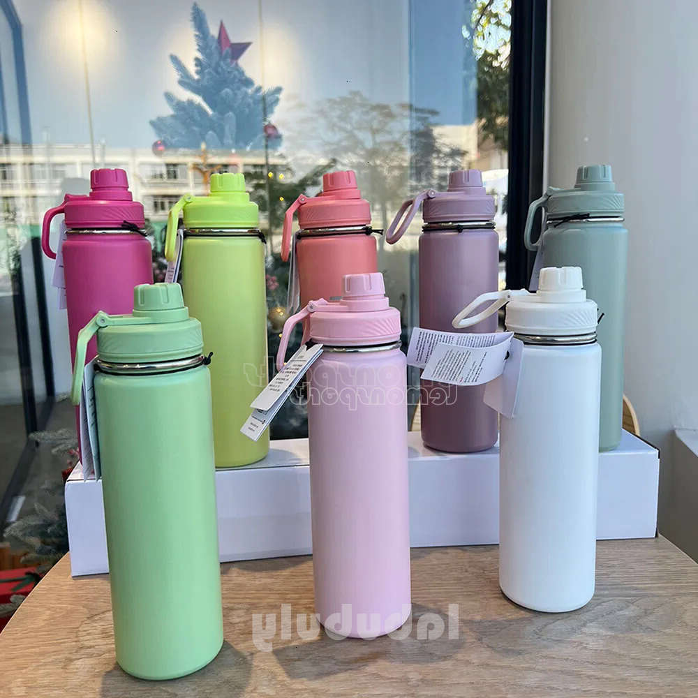 Autumn Yoga AAA luluity lemoner Sports Water 304 Bottles Simple Pure Color Insulated Tumbler Mug Cups with Lid Thermal Insulation Gift luluity lemoner Cup men