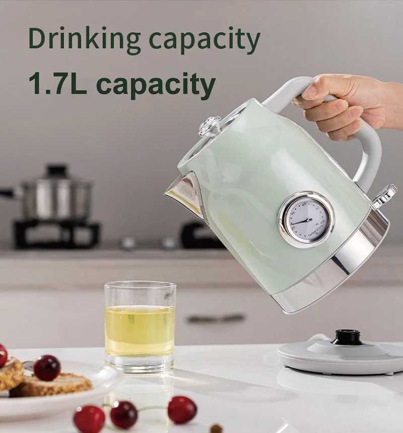 17L Retro Electric Kettle With Thermometer 304 Stainless Steel Fast Water Boiling For Tea/Coffee Kettle Auto Power-off 1800W Y251114