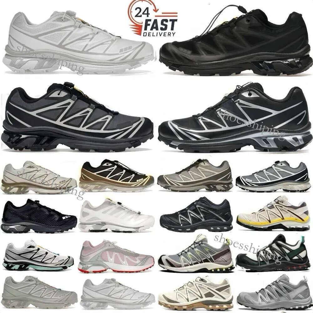 with box Salomom Xt6 XT-Q Quest Designer Shoes Trainers Black Silver Yellow White Vanilla Ice Retro Women Chaussure Running Sports Outdoor Non Slip Trail Hiking