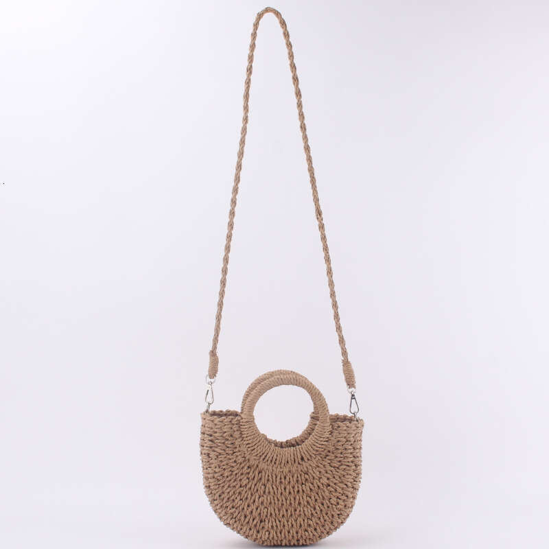 Handmade Beach Bag New Paper Rope Fresh Hand Carrying Cross Body Dual Purpose Woven Vacation Beach Women's Bag Kq2