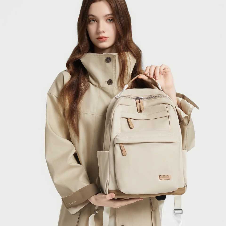 LEFF Women Backpack High Quality Large Capacity Laptop Backpacks Trendy Female Commuting Backpack Waterproof Outdoor Travel BagsW251114