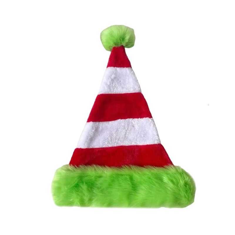 Festival Christmas Santa Hats Striped Plush Santa Caps Holiday Celebration Party Accessory Headwear for Family Wholesale Y251115