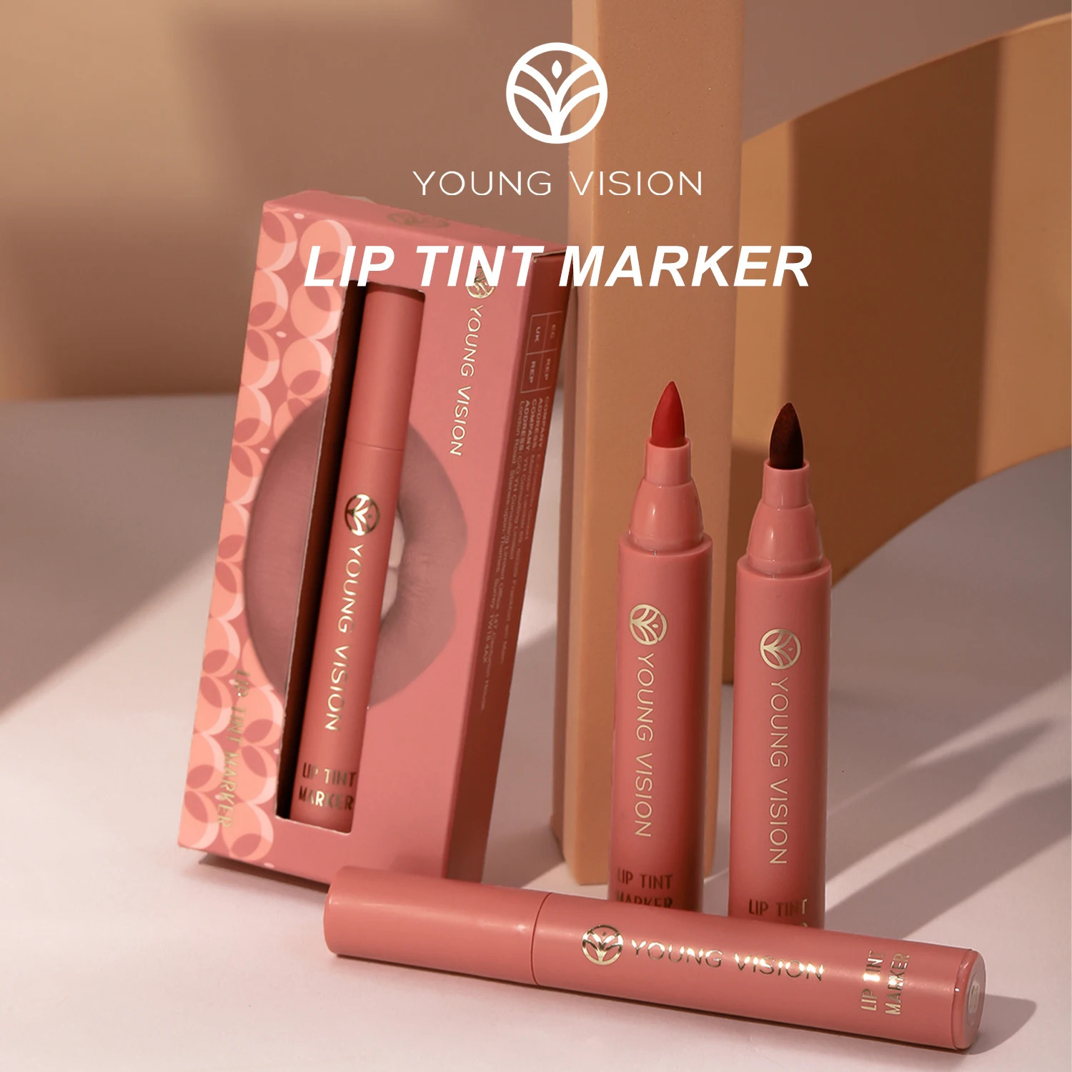 3pcs/ set Lip Tint Marker Liquid lipstick Nude Matte Shades Lip Liner and Stick 2-in-1 Durable waterproof Christmas gift 251111