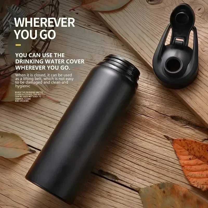 1-3PCS Stylish Portable Stainless Steel Sports Water Bottle Leisure Bike Riding Drinking Water Bottle Outdoor Sport Travel CupW251114