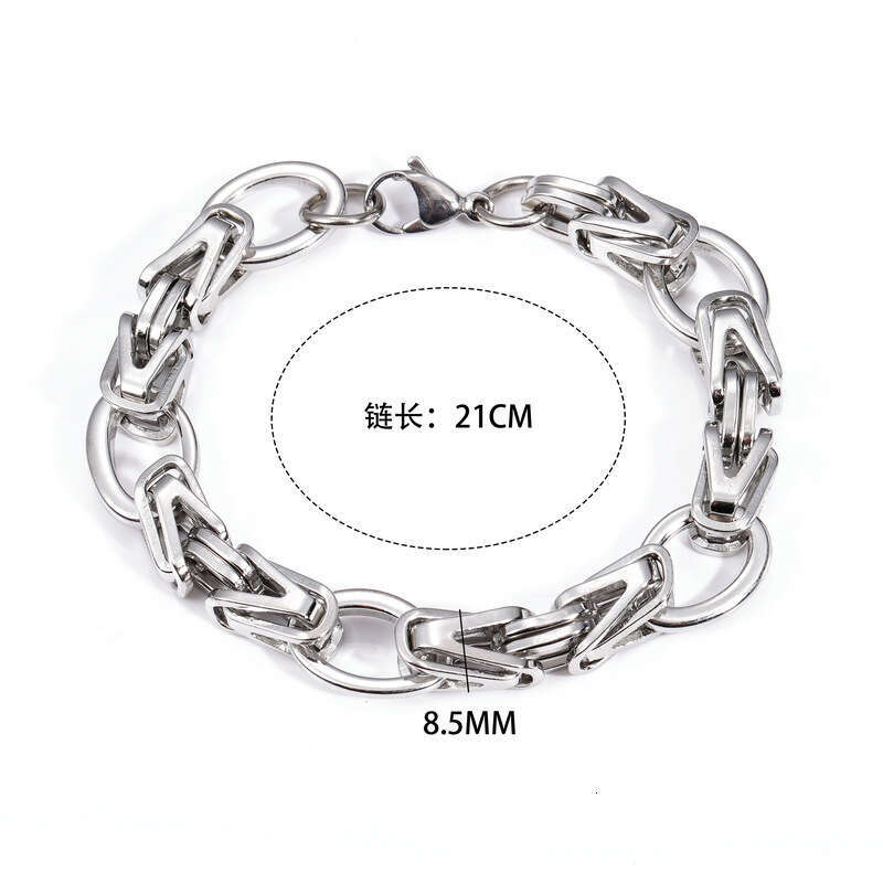 Fashion trend DIY handmade jewelry square stainless steel niche emperor men's and women's bracelet
