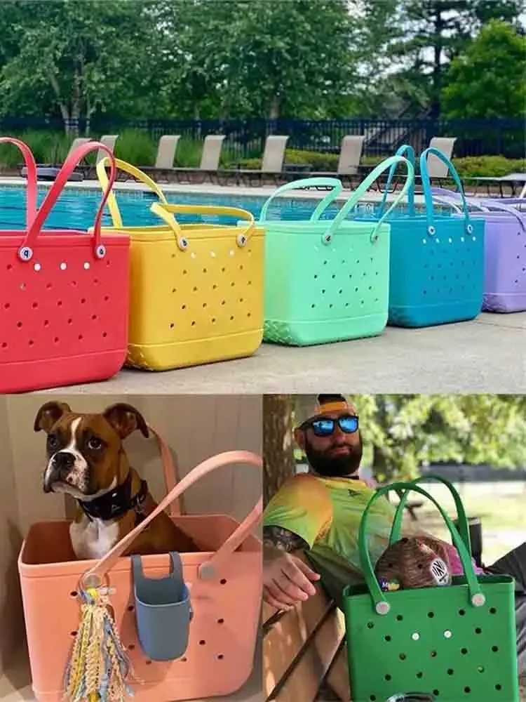 EVA beach bag womens shoulder bag fashionable waterproof summer storage basket mini childrens shopping shoulder bag toy storage bag W250415