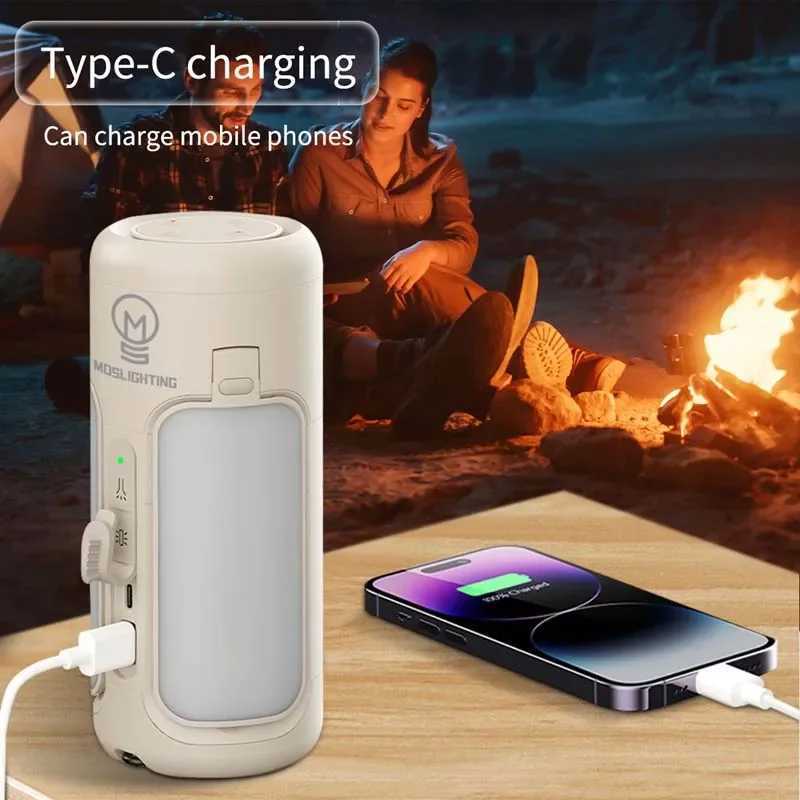 MOSLIGHTING Camping Lantern with Wireless Speaker Portable Flashlights Outdoor Rechargeable Foldable Hanging Tent Lamp M251115