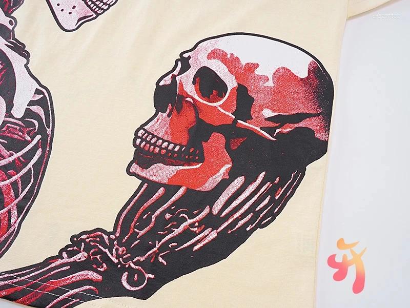 Men's T Shirts 25 Real Pos High Quality Godspeed T-shirt Trendy Street Retro Washed Couple Skeleton Print Cotton Short Sleeve Men Women