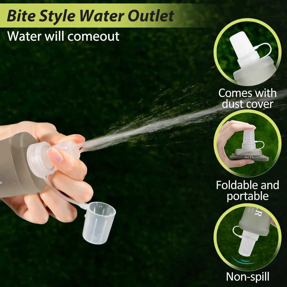 EWBOLER 150/250/500 Outdoor Collapsible Silicone Bite Size Water Bottle Running Camping Hiking Travel Convenient Water BottleW251114