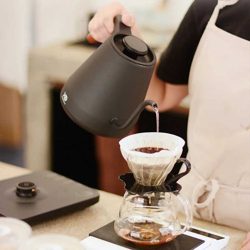 800ml Gooseneck Electric Kettle Hand Brew Coffee Pot Smart Teapot Household Thermo Pot Temperature-Control Heating Water Bottle Y251114