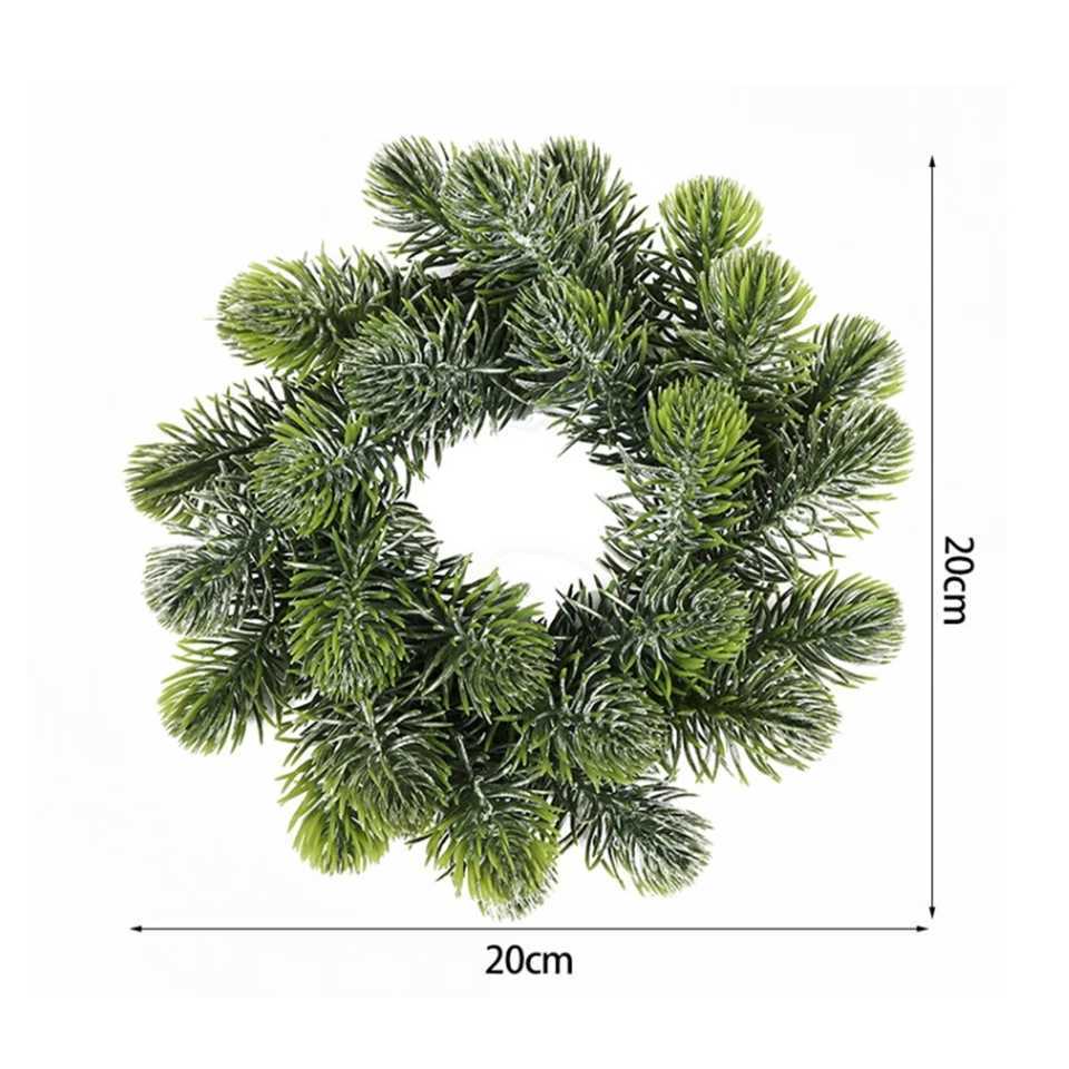 1pc Round Green Artificial Wreath Christmas Garland For Front Door Outside Decor Green Simulation Flower WreathM251115