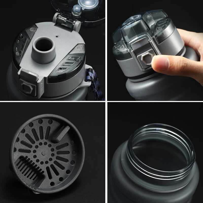 Outdoor Water Bottle Large Creative Frosted Water Bottle with Rope BPA Free Sports Drink Bottle Tritan Leakproof DrinkwareW251114