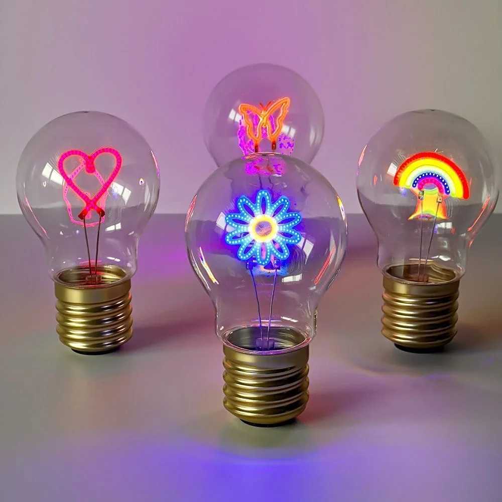 Edison A70 5V Decorative Lamp Led Vintage Tungsten Christmas Gift Cartoon Plastic Art Decorative Light Type-C Rechargeable Bulb C251115