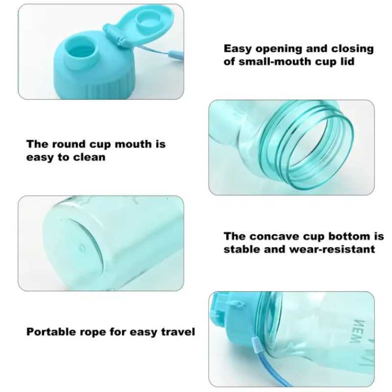 650ML TransparentPortable Leak-proof Shaker Sports Water Bottle with Lid For School Gym Travel Girl Boy BPA FreeW251114