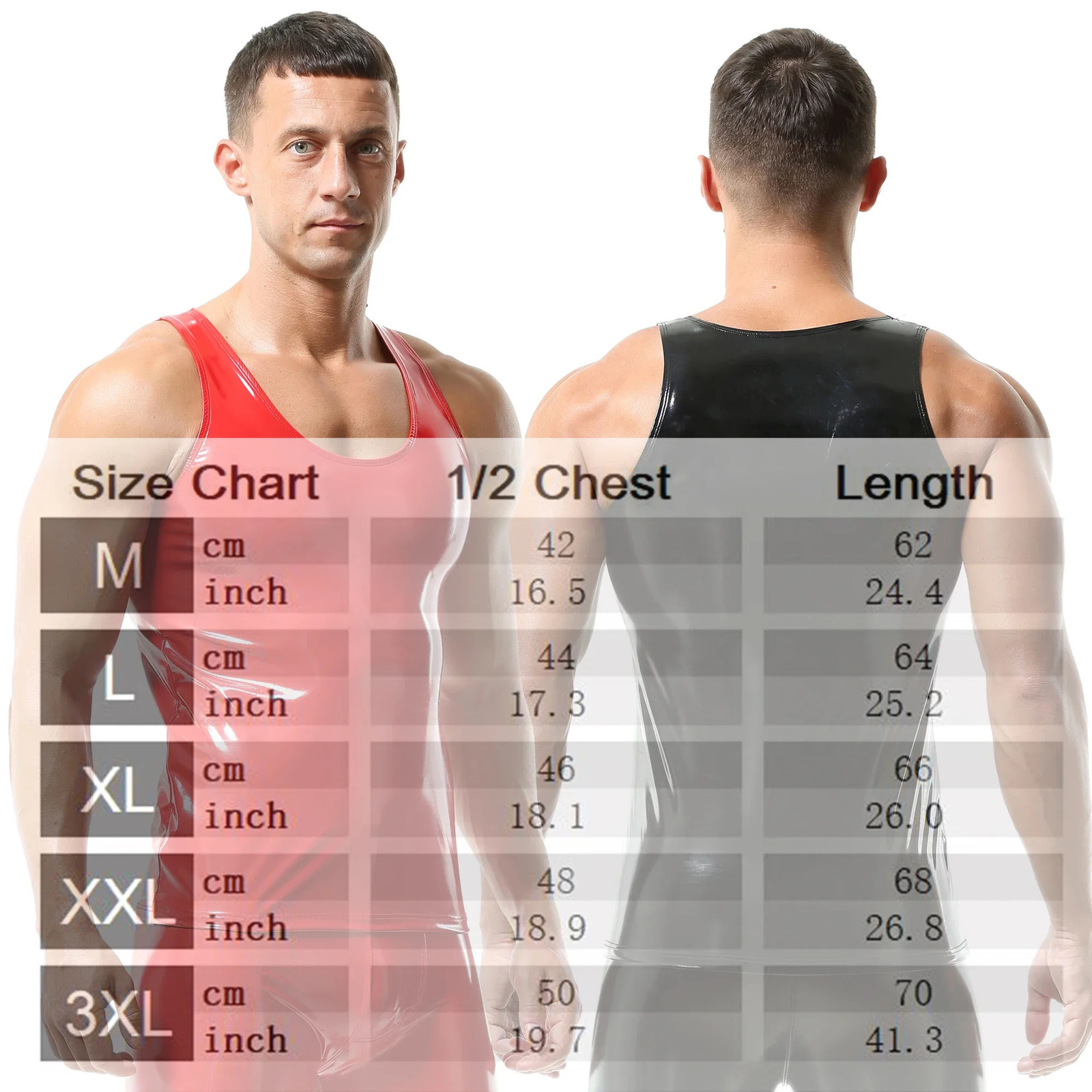 Mens PVC leather can top for sports fitness shaping sleeveless tight fitting vest bottom sportswear muscle shape 250407