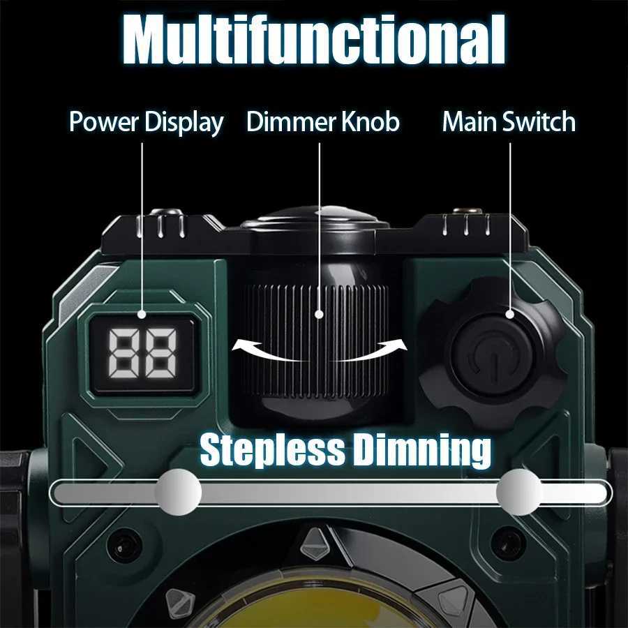 Solar Camping Lamp with Magnet AdjustableBracket5 Modes Outdoor Waterproof Lantern for Tent Hiking Emergency Lighting M251115