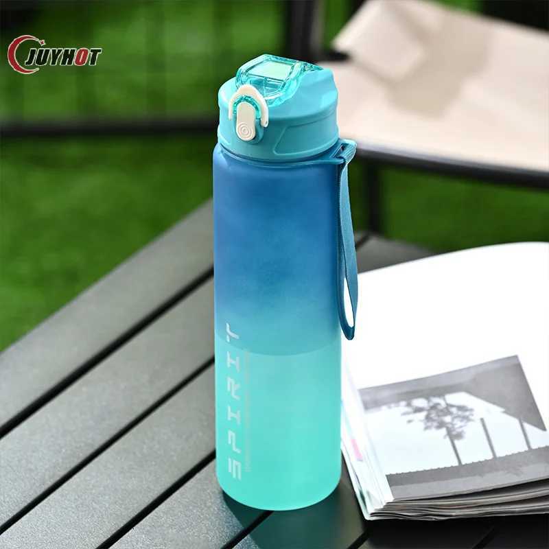 28oz Large Capacity Leak Proof Sports Water Bottle Colorful Plastic Kettle Straw Cup Outdoor Travel Portable Gym Fitness JugsW251114