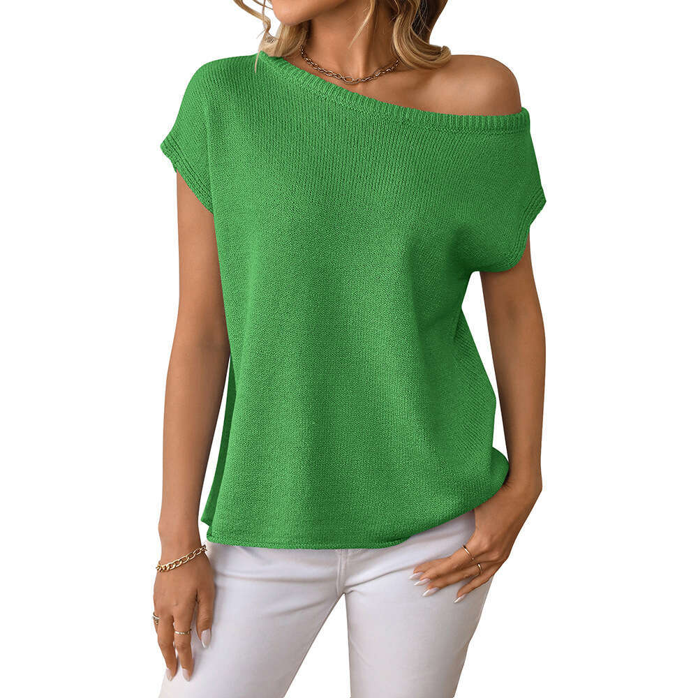 2025 New Women's Y2k Summer Knitted Sweater Pullover Top