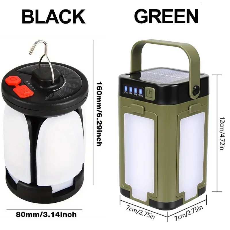 Solar Foldable Camping Light Solar/USB-C Rechargeable Hanging Tent LightIdeal for Outdoor Enthusiasts Festival Christmas Gift M251115