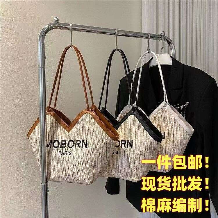 Handmade Beach Bag Simple Grass 2024 Summer New Casual Shoulder For Women Beach Woven Tote Bag Kq2
