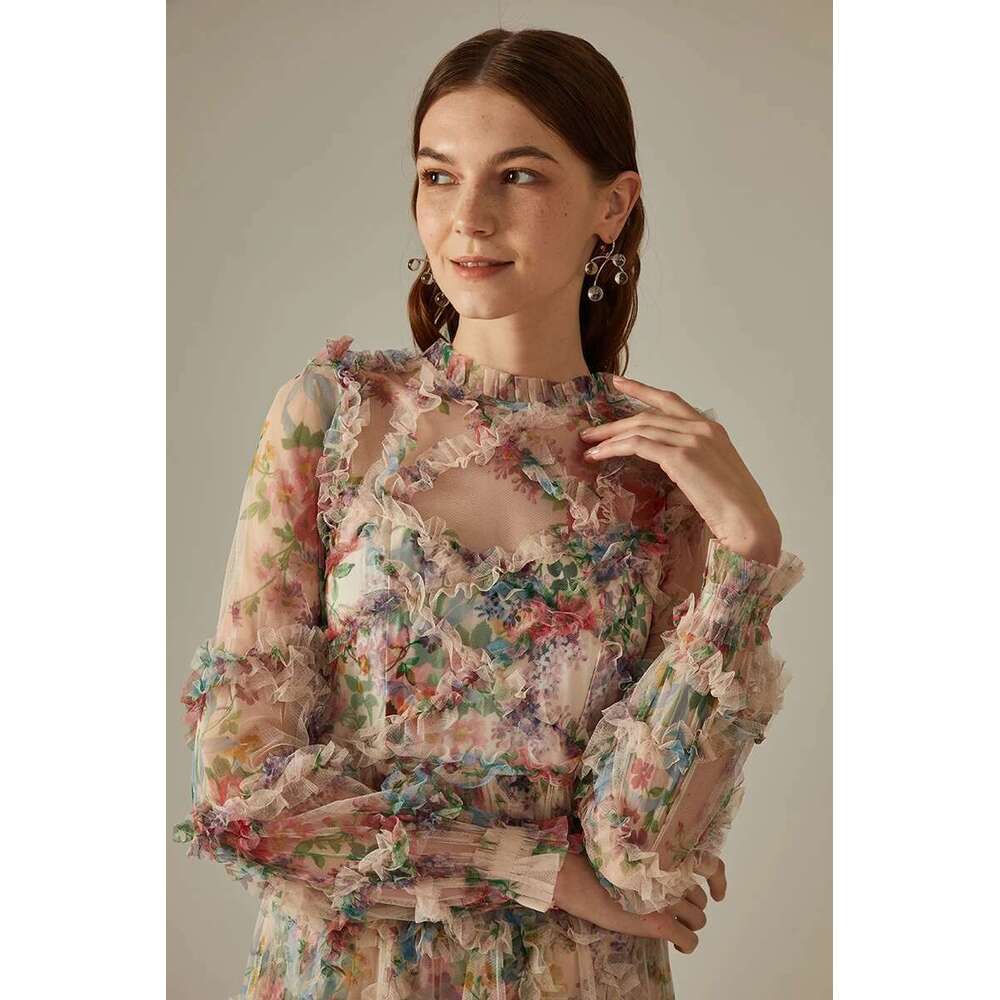 Elegant Sexy Lace Ral Prom Pleated Woman Wedding Party Dress Long Sleeve Gala Evening Dresses Women 2024