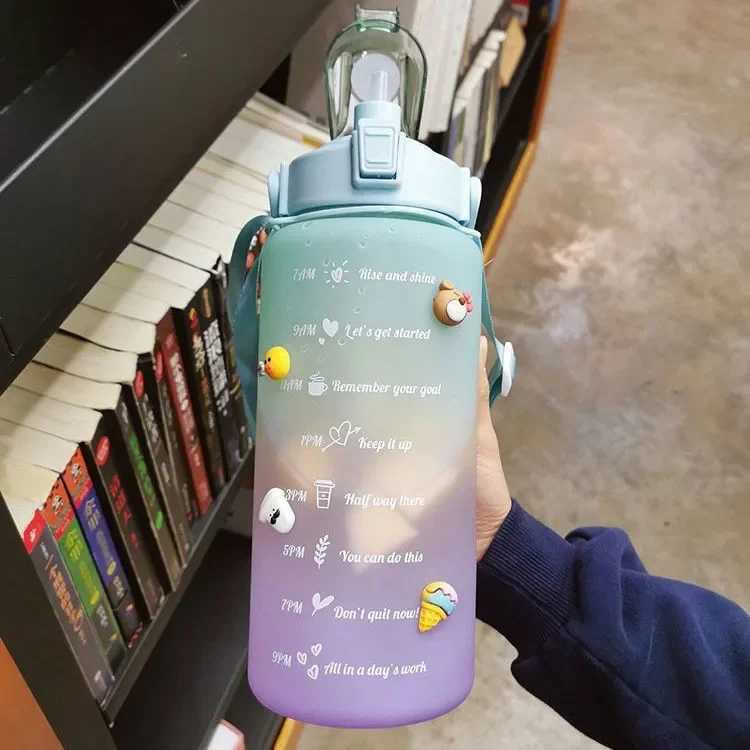 09/2L Water Bottle Motivational Sport Water Bottle Leakproof Bottles Drinking Outdoor Travel Gym Fitness Jugs For Kitchen CupsW251114