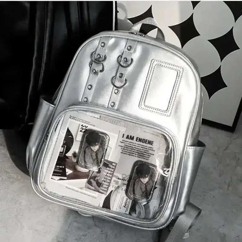 Y2K Cute Mini Backpack Women Kawaii Ita Bag Sweet Girl Transparent Rucksack DIY Display Knapsack Lolita Preppy Style School BagsW251114