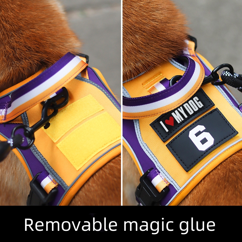 Basketball Style Dog Harness No Pull with 2 Leash Clips, Adjustable Soft Padded, Reflective Oxford No Choke Pet Vest with Easy Control Handle for Larg