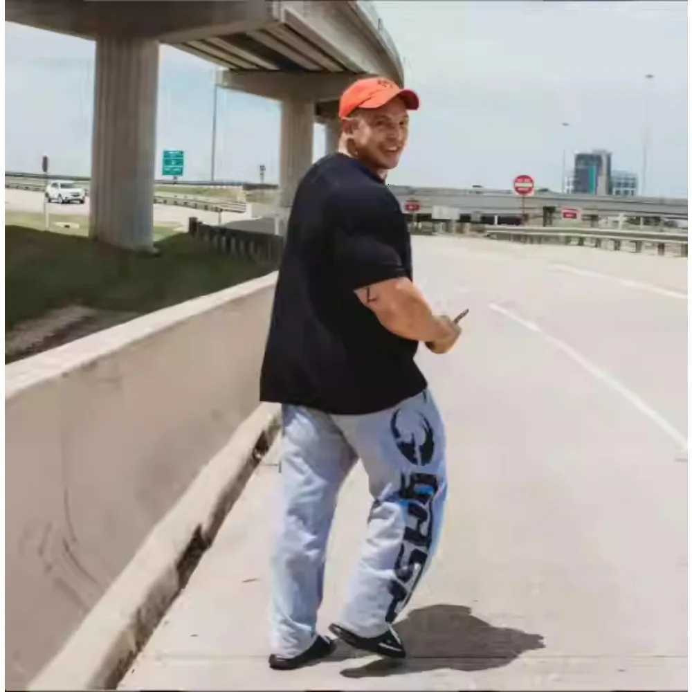 Straight Leg Pants Mens and Womens Pure Cotton Printed Training All Loose Casual Pants Mens Sports Hanging Sweatpants X251115