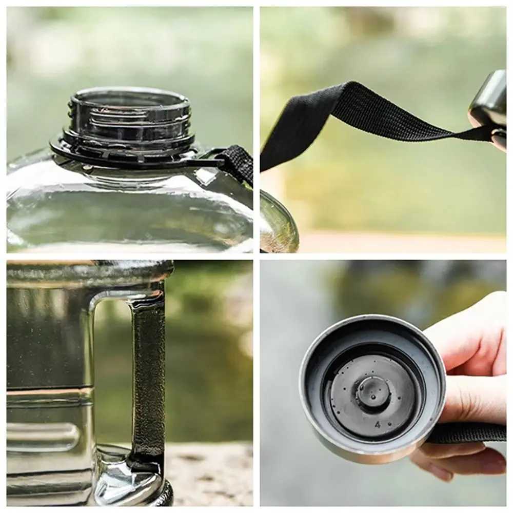 1Pcs Durable Gallon Bottle Water Bottle Portable PETG Sports Drink Bottle 2L Large Capacity With Handle Shaker BottleW251114
