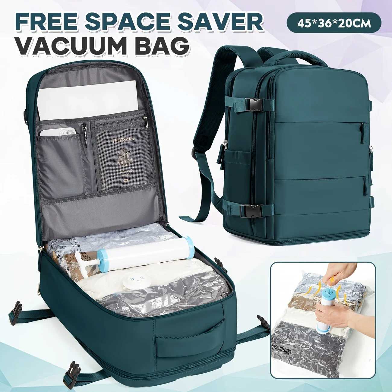 Short Distance Easyjet 45x36x20 Travel Backpack Hand Luggage Anti-theft Notebook Backpack Vacuum Bags for ClothingW251114