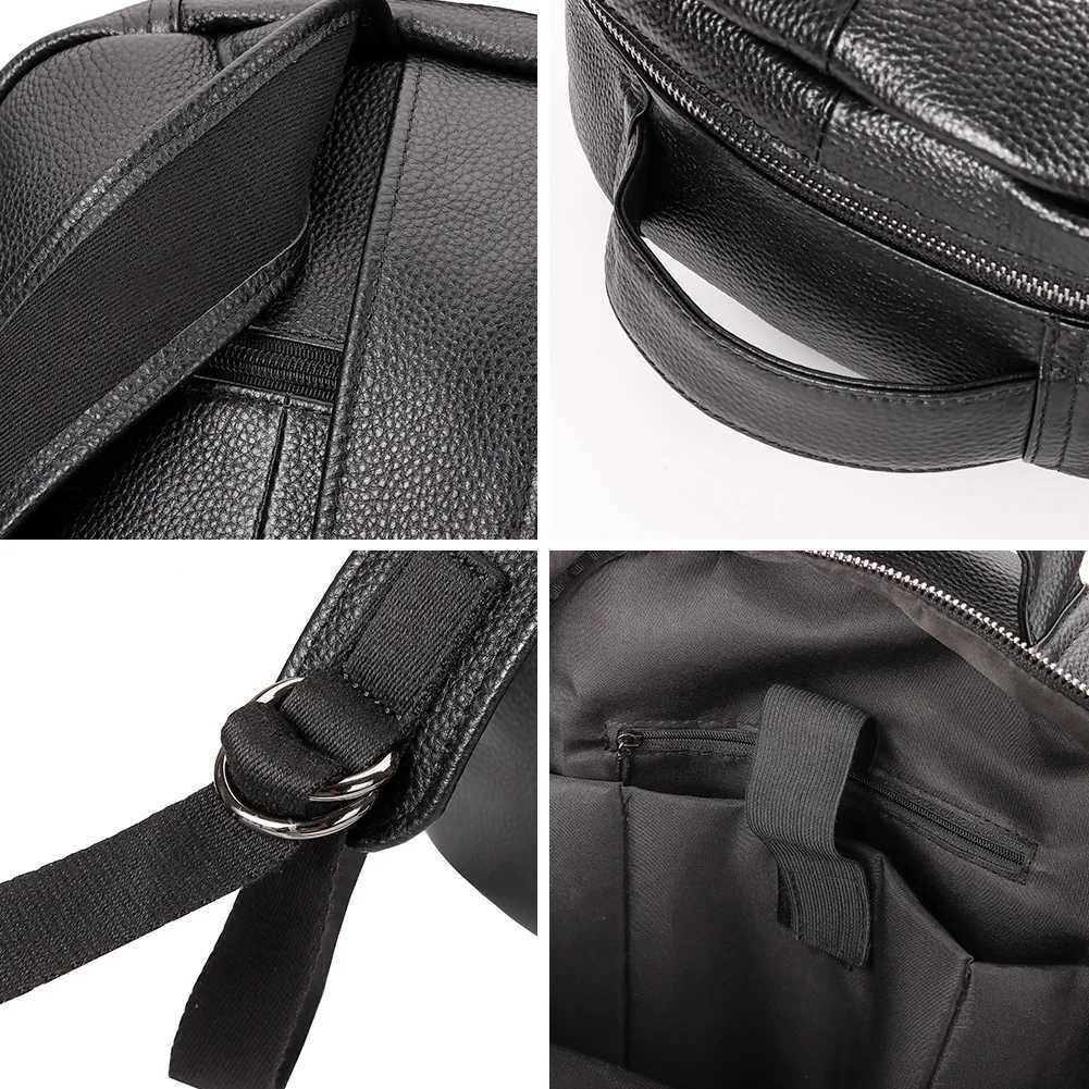KAVIS Genuine Leather Fashion Backpack Laptop Men Luxurious Bagpack Student High Quality School Bag Durable Knapsack BlackW251114