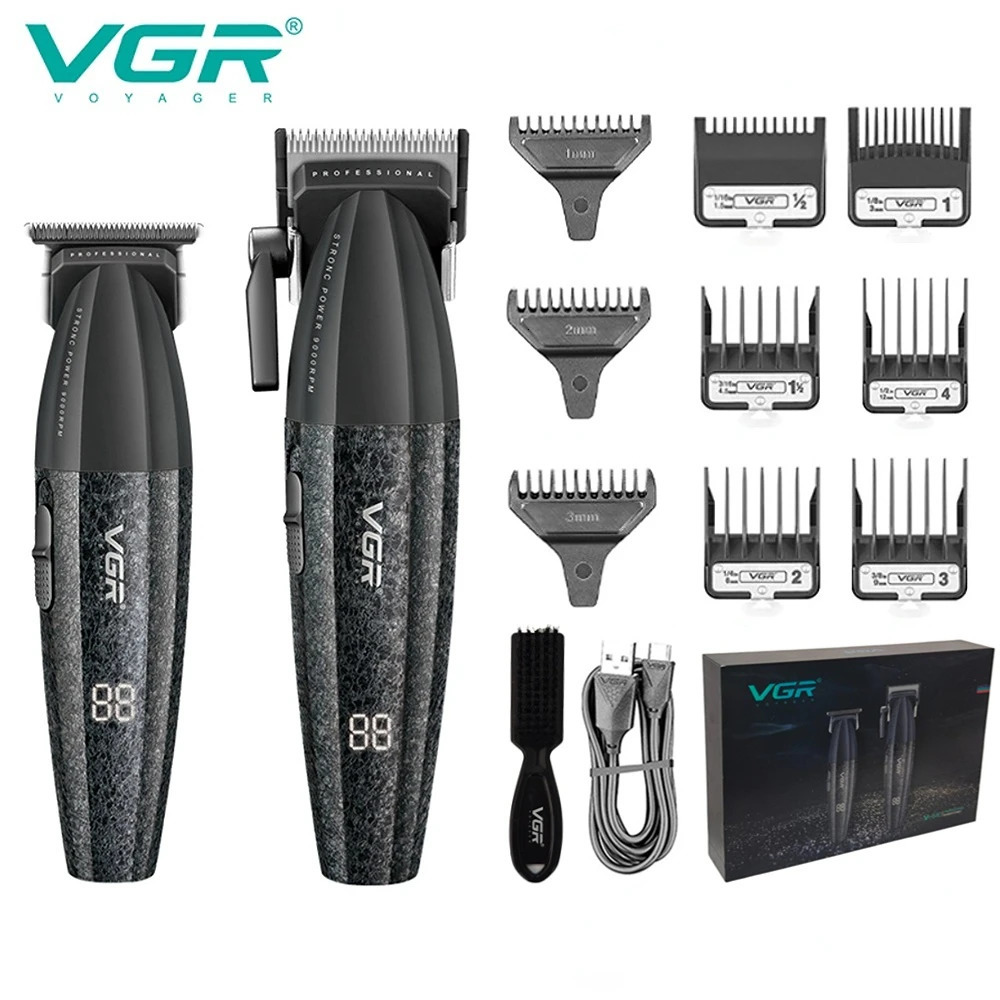 VGR Hair Trimmer Professional Electric Hair Clipper Barber Hair Cutting Machine 9000 RPM Haircut Metal Trimmer for Men V-640 250409