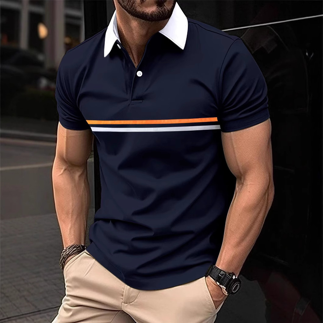 Ins summer mens polo shirt button up mens sports polo shirt