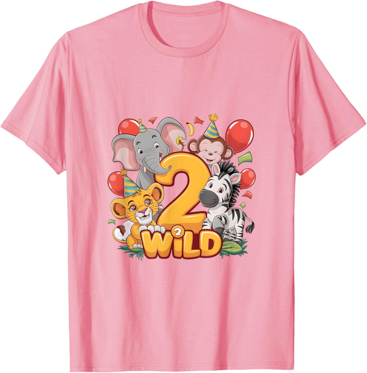 T shirt for Mens 2d Birthday Baby Boy with Jungle Animals Graphic Tee Casual Tops Clothes Short sleeve