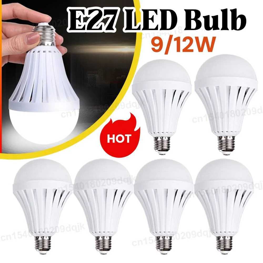 1-5PCS LED Rechargeable Light Bulb 9W 12W Emergency Bulb Portable Hanging Camping Lamp for Tent Home Power Failure Porch C251115