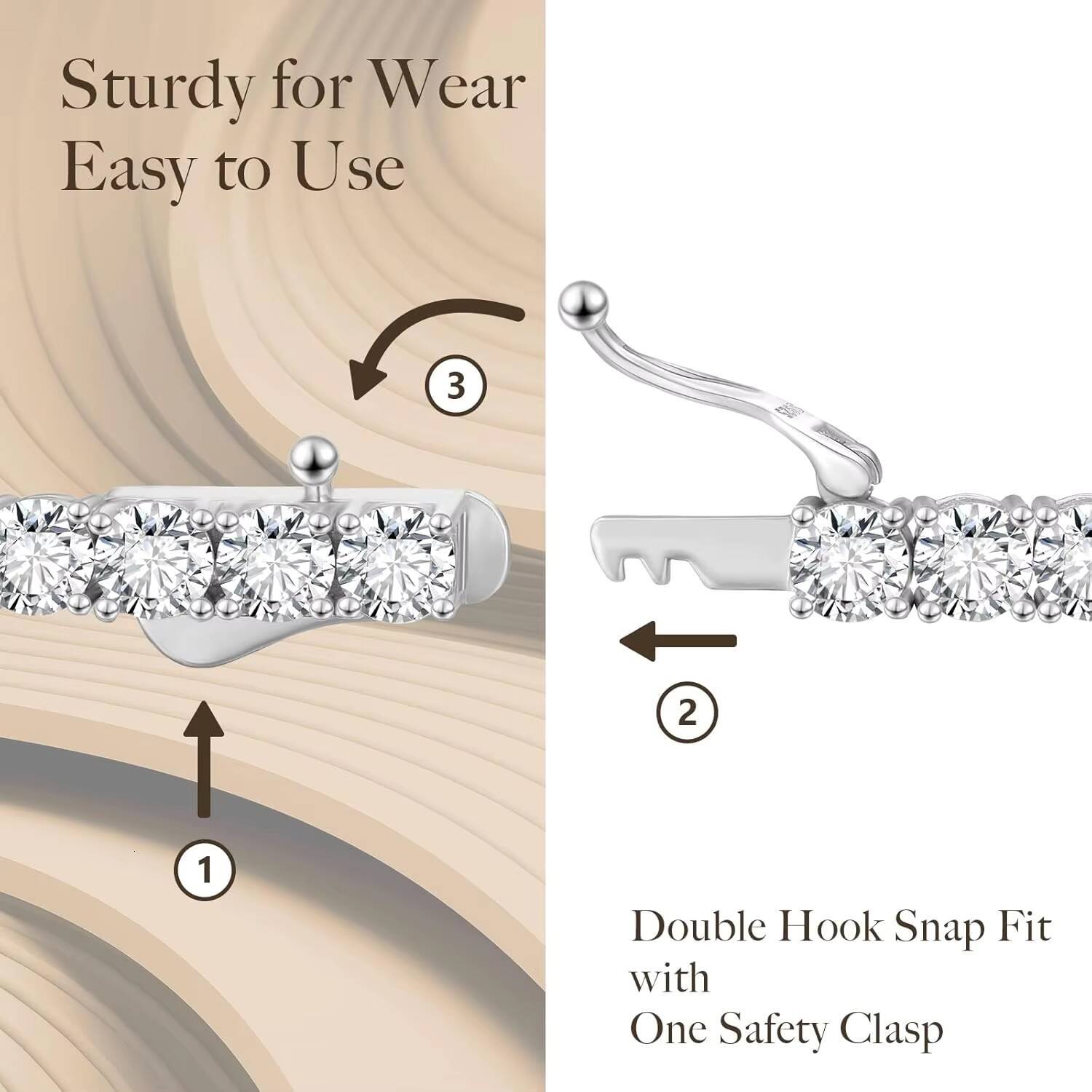 2Mm 3Mm 5Mm 14K 18K 925 Silver Hip Hop Big Oval Baguette Lab Diamond Vvs Cluster Moissanite Tennis Chain Bracelet