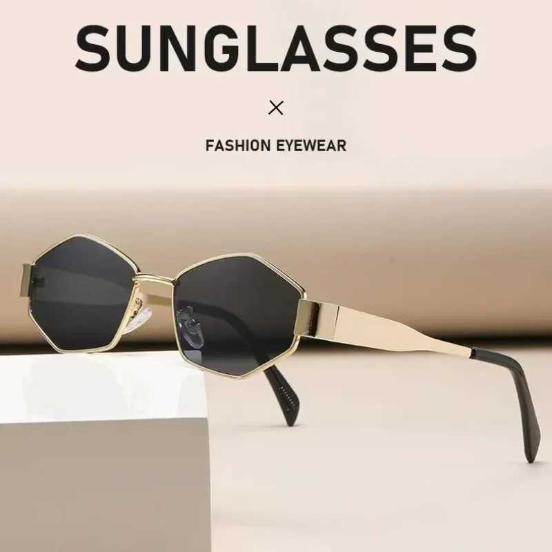 Fashion Hexagon Sunglasses for Women 2025 Luxury Brand Design Unique Polygonal Sunglasses for Men Retro Small Frame GlassesT250414