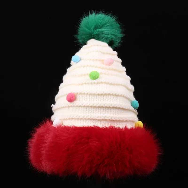 Christmas Decorative Knitted Woolen Hat Elegant Autumn Winter Warm Comfortable All-Match Party Hat for Festive Celebrations Y251115