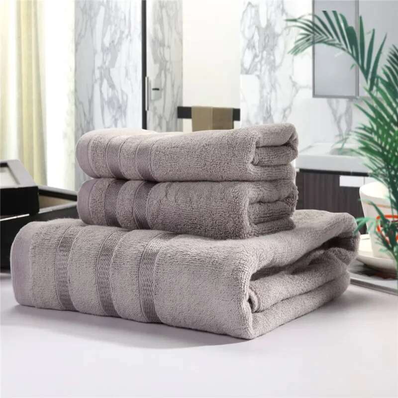 Bamboo Fiber Set Absorbent Adult Bath Towels Solid Color Soft Friendly Face Hand Shower Towel For Bathroom Washcloth