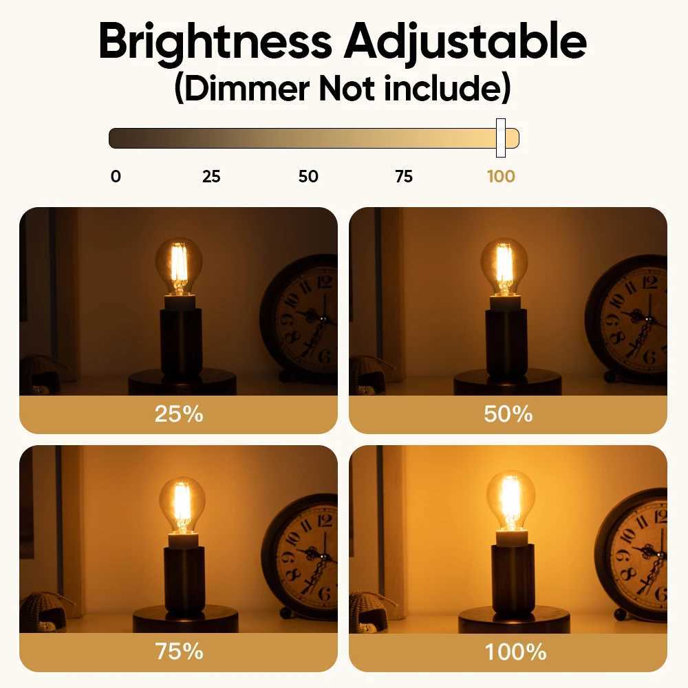 Amber G45 Led Bulb Light 4W 6W E14 220V Filament Lamp Mini Globe Warm White Vintage Dimmable Chandelier Indoor Decoration Home C251115
